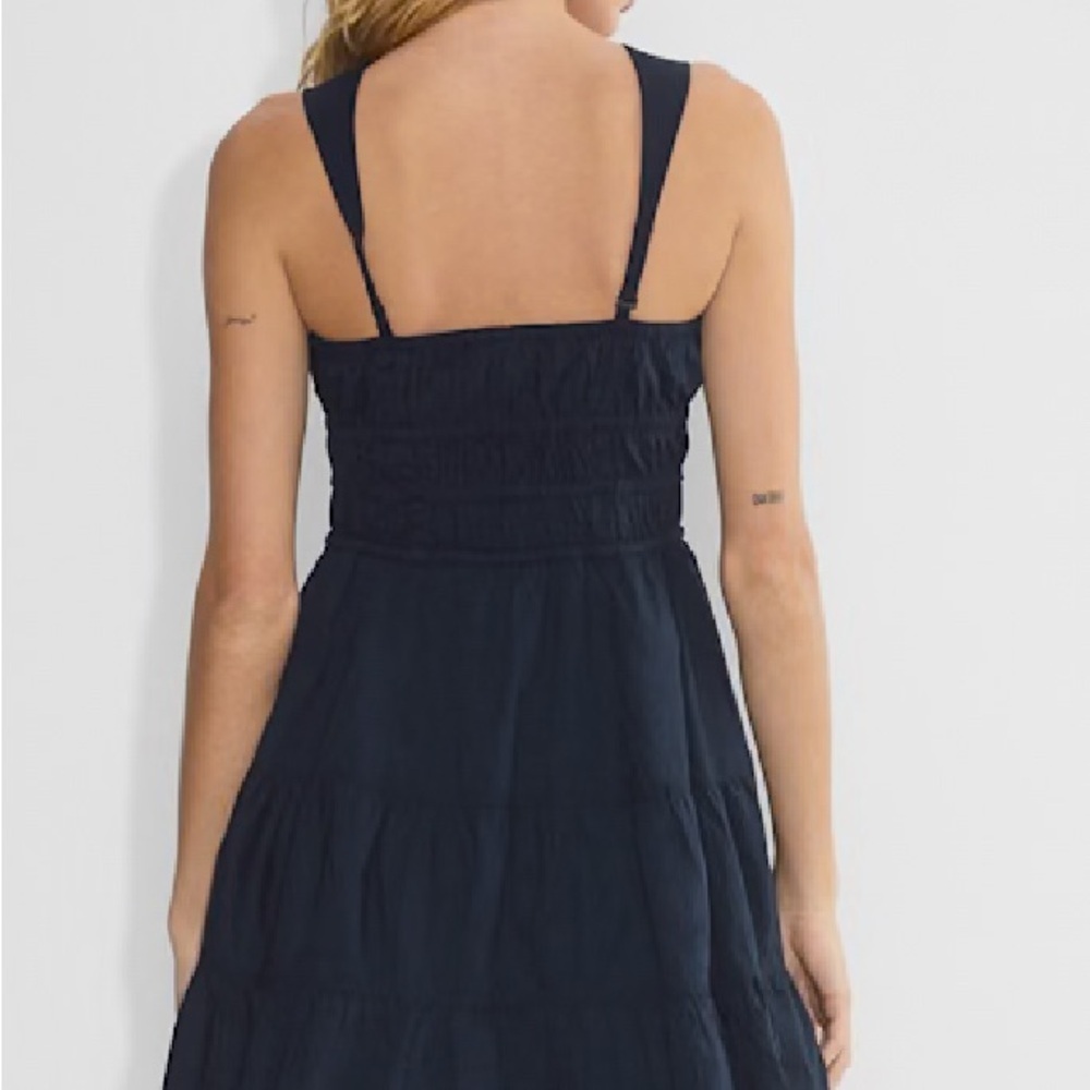 Aritzia Martine Poplin Navy Dress - Picture 3 of 10
